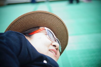 Portrait of woman wearing hat