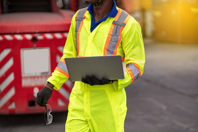 Man working on smart phone