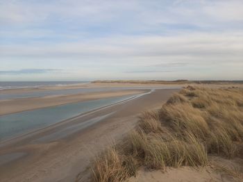 Scenic view of beach against sky