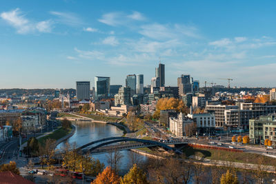 Buildings in city against sky
