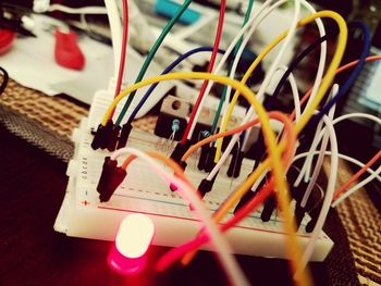Close-up of carousel in amusement park