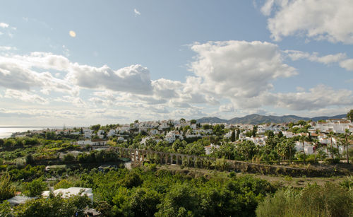 Panoramic view of townscape against sky