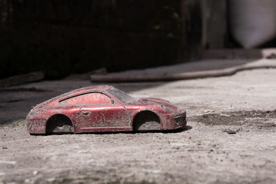 Close-up of toy car