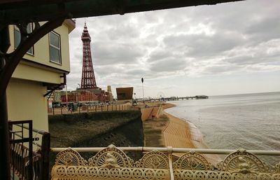 View of sea against cloudy sky