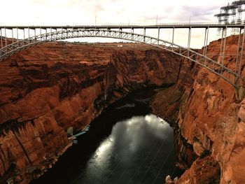 Arch bridge over river