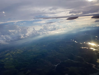 Aerial view of sea against sky