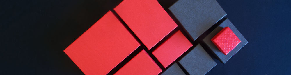 Low angle view of red wall