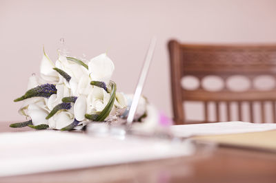 Close-up of food on table