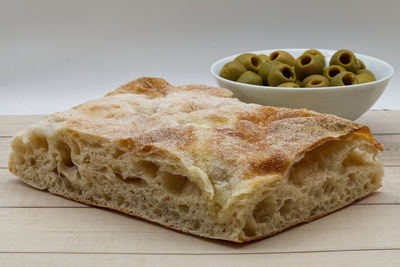 Close-up of bread on table