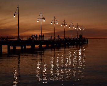 View of lake at sunset