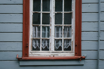 Closed window of building