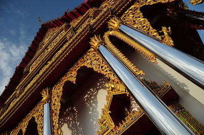 Low angle view of temple against sky