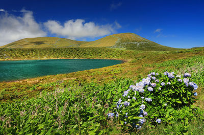 Scenic view of mountains against sky