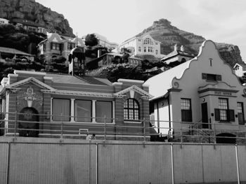 Houses against clear sky