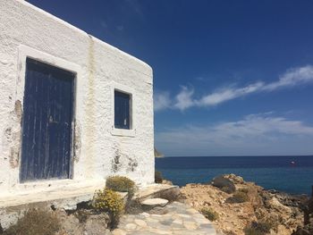 View of sea against blue sky