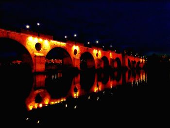 Illuminated built structure at night