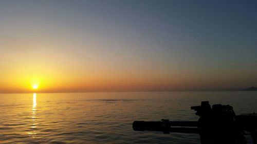 Scenic view of sea at sunset