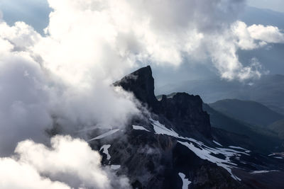 Low angle view of mountain against sky