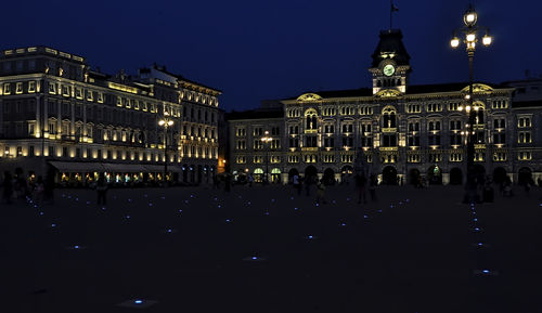 City lit up at night