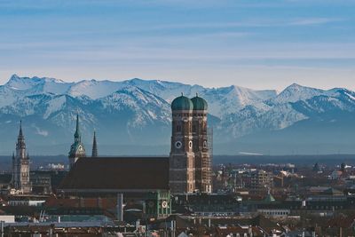 Panoramic shot of cityscape against sky