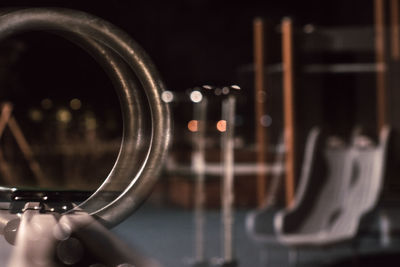 Close-up of hand on glass