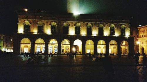 View of illuminated building at night