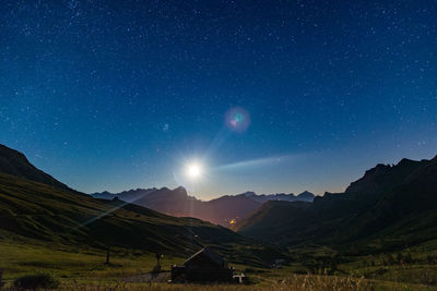 Scenic view of landscape during night