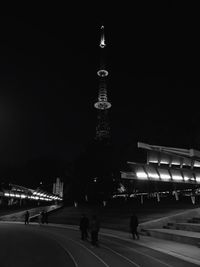View of illuminated tower at night