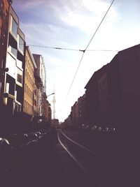 Railroad tracks in city
