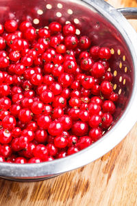 Close-up of strawberries in bowl