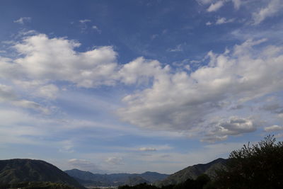 Low angle view of mountains against sky