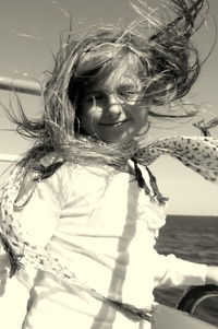 Portrait of girl traveling in boat