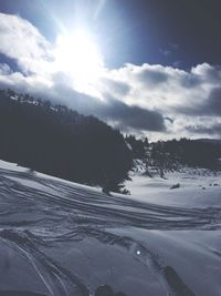 Scenic view of snowcapped mountain against sky