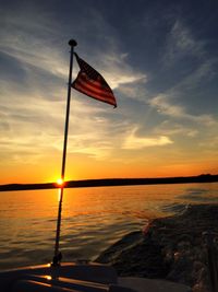 Scenic view of sea at sunset