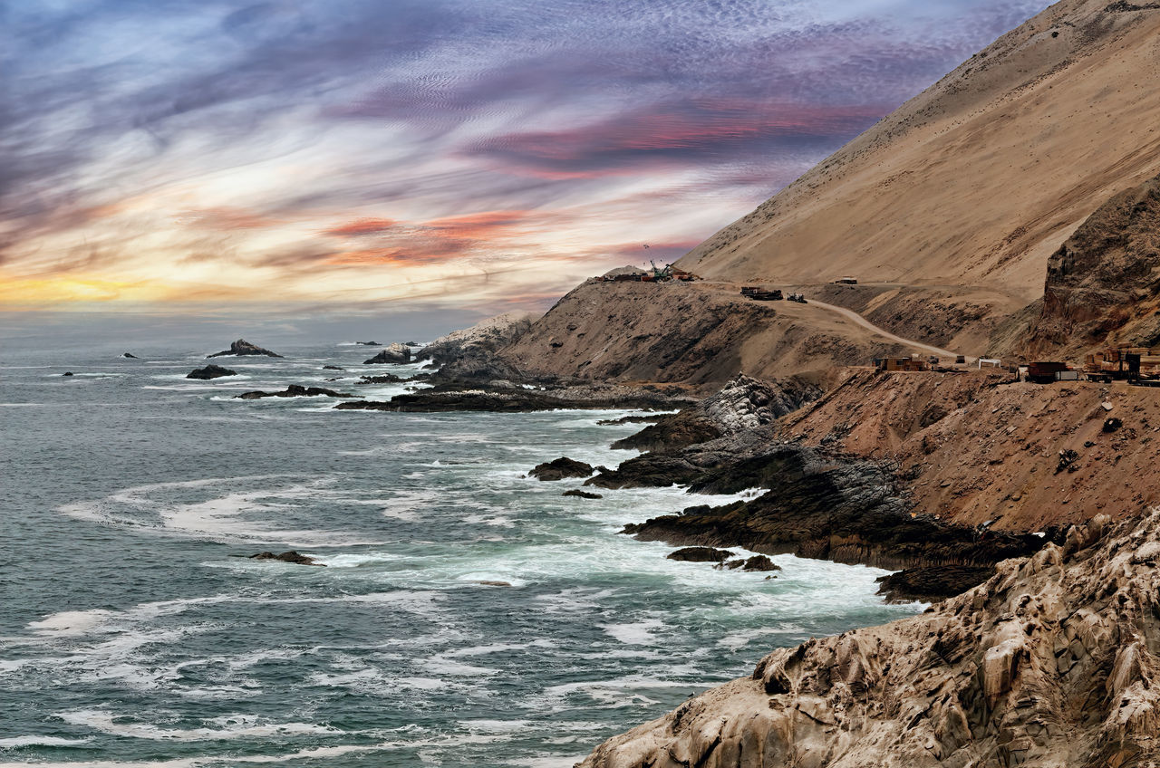 SCENIC VIEW OF SEA DURING SUNSET