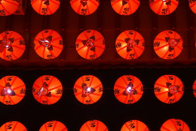 Full frame shot of illuminated lanterns