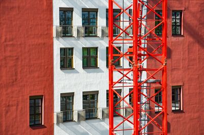 View of red building