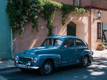 Vintage car on street in city