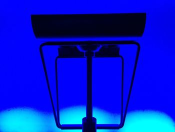 Close-up view of blue lamp