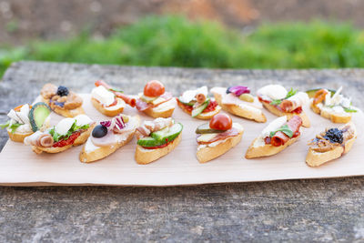 Close-up of food on cutting board