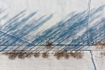 Scenic view of snow covered field