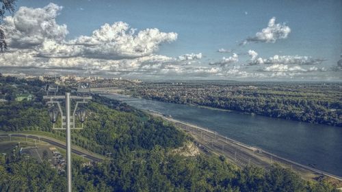 Panoramic view of bridge against sky