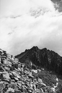 Scenic view of rocky mountains against sky