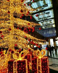 Illuminated christmas lights at night