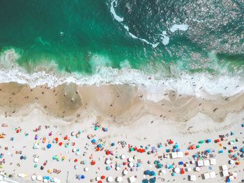 Aerial view of people on beach