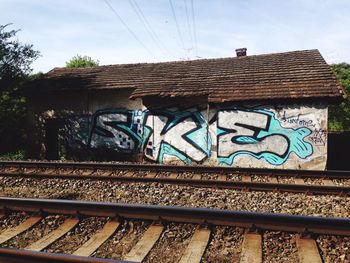 Railroad tracks against sky