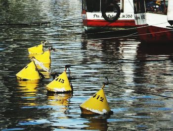 Boat sailing in sea