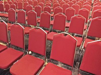 Full frame shot of seats in auditorium