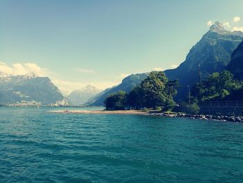 Scenic view of mountains against sky