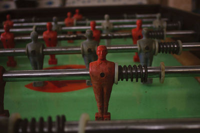 Close-up of foosball